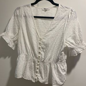 Textured White Blouse